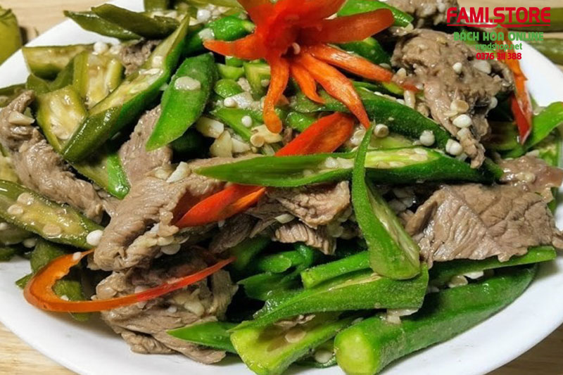 món thịt bò xào đậu bắp